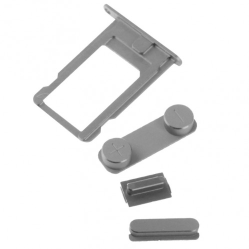 4 en 1 pour l'iPhone 5 et 5S (matériau original en alliage coloré Nano carte SIM plateau + bouton de volume + bouton d'alimentation + bouton de sourdine) S456DG112-04