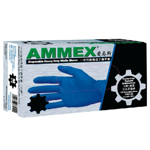 Gants en caoutchouc nitrile jetables durables de 100 PCS AMMEX, taille: M SH1291336-07