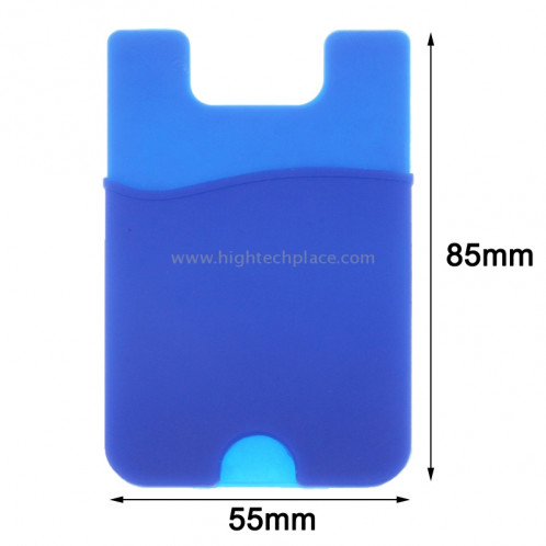 Porte-cartes Smart Wallet en silicone pour iPhone 8 et 7 et 7 Plus / 6 et 6 Plus / iPhone 5 et 5S / iPhone 4 et 4S (Bleu) SP89BE0-04