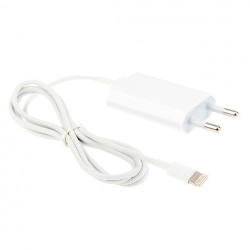 2 en 1 (adaptateur chargeur de voyage 5V 1A UE + 1 m de câble de chargement Sync 8 broches), pour iPhone, Galaxy, Huawei, Xiaomi, LG, HTC et autres téléphones intelligents, appareils rechargeables (Blanc) SH343A1745-07
