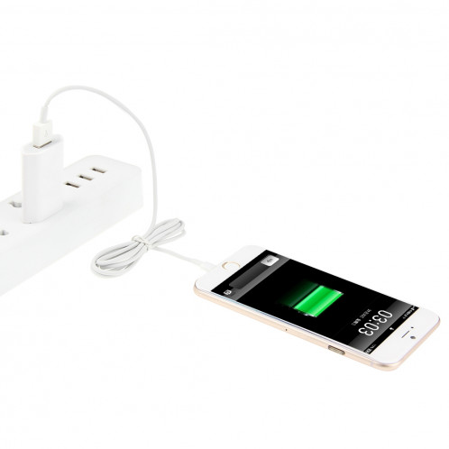 2 en 1 (adaptateur chargeur de voyage 5V 1A UE + 1 m de câble de chargement Sync 8 broches), pour iPhone, Galaxy, Huawei, Xiaomi, LG, HTC et autres téléphones intelligents, appareils rechargeables (Blanc) SH343A1745-07