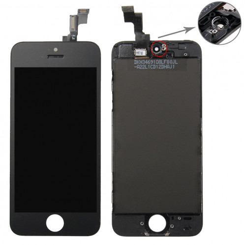 iPartsBuy 3 en 1 pour iPhone 5S (Original LCD + Cadre + Touch Pad) Assemblage de numériseur (Noir) SI716B1238-08