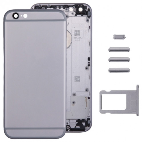 iPartsBuy Housse de boîtier complet pour iPhone 6, y compris la couverture arrière et le plateau de la carte et le bouton de contrôle du volume et le bouton de mise sous tension et la touche du vibreur (gris) SI068H1030-07