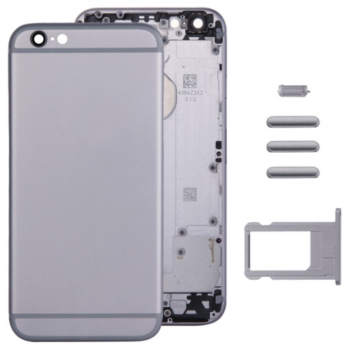 iPartsBuy Housse de boîtier complet pour iPhone 6, y compris la couverture arrière et le plateau de la carte et le bouton de contrôle du volume et le bouton de mise sous tension et la touche du vibreur (gris) SI068H1030-07