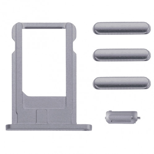 iPartsBuy Housse de boîtier complet pour iPhone 6, y compris la couverture arrière et le plateau de la carte et le bouton de contrôle du volume et le bouton de mise sous tension et la touche du vibreur (gris) SI068H1030-07