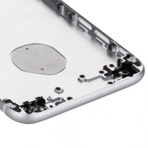 iPartsBuy Couvercle de boîtier complet pour iPhone 6, y compris la couverture arrière et le plateau de la carte et le bouton de contrôle du volume et le bouton d'alimentation et la touche du vibreur (en argent) SI068S1011-07