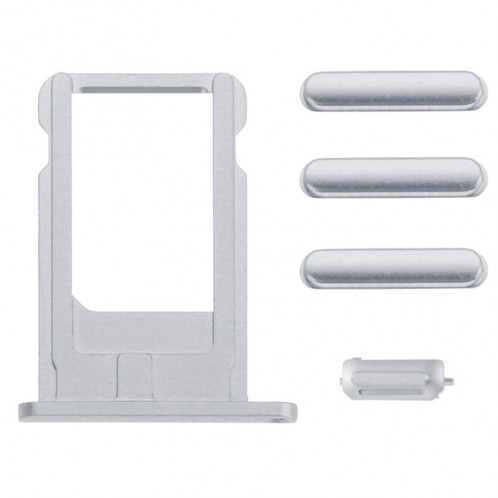 iPartsBuy Couvercle de boîtier complet pour iPhone 6, y compris la couverture arrière et le plateau de la carte et le bouton de contrôle du volume et le bouton d'alimentation et la touche du vibreur (en argent) SI068S1011-07