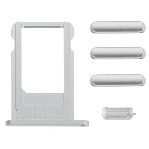 iPartsBuy Original Porte-cartes & Contrôle Du Volume Clé & Screen Lock Clé & Mute Interrupteur Clé Vibrateur Kit pour iPhone 6 (Argent) SI190S1157-03