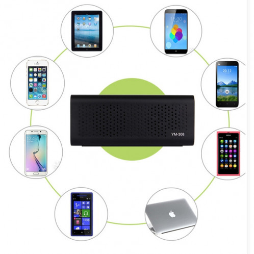 Haut-parleur Bluetooth rechargeable NFC YM-308 portable, pour téléphone portable / tablette Bluetooth, carte de support TF (noir) SH623B130-010