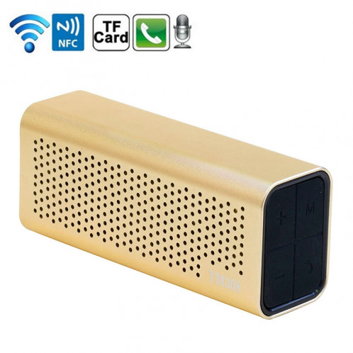 Haut-parleur Bluetooth rechargeable NFC portable YM-308, pour téléphone portable / tablette Bluetooth, carte TF de support (or) SH623J1445-010