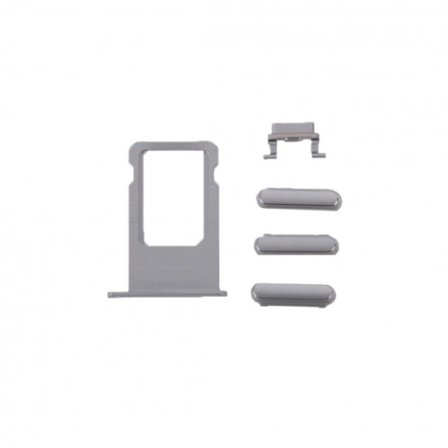 iPartsBuy 6 en 1 pour iPhone 6 (couverture arrière + plateau de carte + touche de contrôle du volume + bouton d'alimentation + interrupteur de sourdine vibrateur clé + signe) couvercle du boîtier Assemblée SI221H380-06