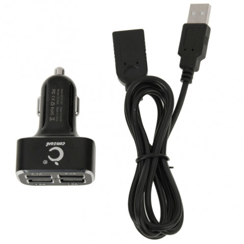 Chargeur de voiture universel USB à 4 ports 5V (2.1A + 2.1A + 1A + 1A), pour iPad, iPhone, Galaxy, Huawei, Xiaomi, LG, HTC et autres téléphones intelligents, appareils rechargeables (Noir) SH146B593-08