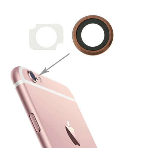 iPartsBuy Arrière Caméra Lens Ring + Remplacement Bracker lampe de poche pour iPhone 6s Plus, 10 Paires / Set (Rose Gold) SI13RG1700-04