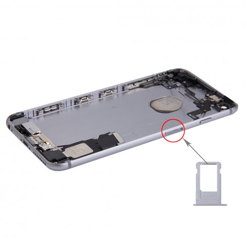 iPartsBuy batterie couvercle arrière avec bac à cartes pour iPhone 6s Plus (gris) SI426H1264-010