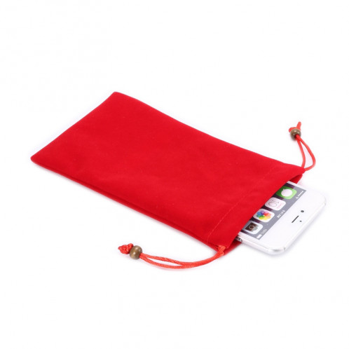 Sac de transport universel en coton avec lanière pour iPhone 6 Plus, iPhone 6S Plus, Galaxy Note 8, Galaxy S6 bord Plus / A8 / Note 5 / Note 4 / Galaxy Mega 6.3 / i9200 (Rouge) SH360R9-05