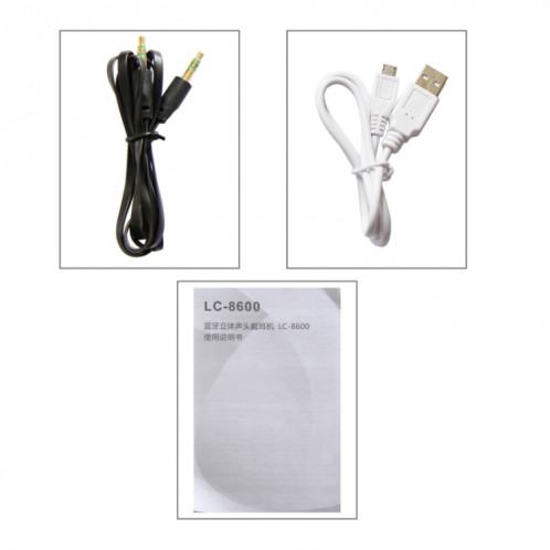 Casque stéréo Bluetooth LC-8600, Pour iPad, iPhone, Galaxy, Huawei, Xiaomi, LG, HTC et autres téléphones intelligents (noir) SH588B397-08
