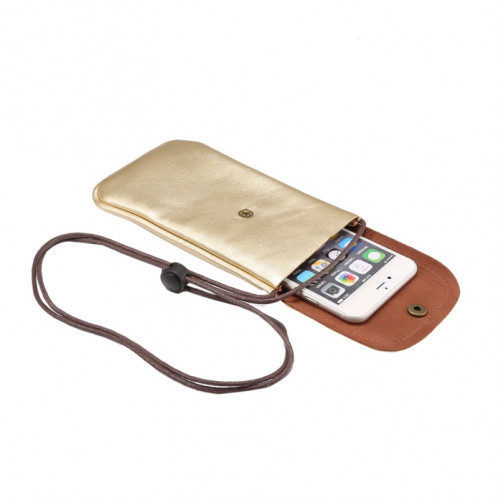 Housse en cuir universelle pour PU / téléphone en cuir avec ficelle pour iPhone 6s Plus, Galaxy Note 5 et Note 4 / S7 / S6 edge +, Huawei P8 et P7 / Honor 6 (or) SH615J1214-06