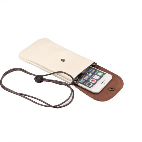 Housse en cuir universelle pour PU / téléphone en cuir avec ficelle pour iPhone 6s Plus, Galaxy Note 5 et Note 4 / S7 / S6 edge +, Huawei P8 et P7 / Honor 6 (blanc) SH615W365-06