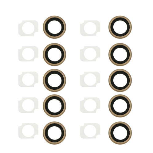 iPartsAcheter pour iPhone 6 Plus et 6 s Plus anneau de lentille de la caméra arrière + Bracker lampe de poche, 10 paires / Set (Gold) SI103J929-04