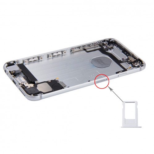iPartsBuy batterie couvercle arrière avec plateau de carte pour iPhone 6s (argent) SI621S1337-010