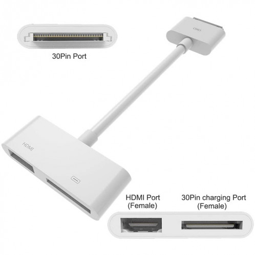 Adaptateur numérique AV HDMI à HDTV pour le nouvel iPad (iPad 3) / iPad 2 / iPad / iPhone 4 & 4s / iPod Touch 4 (blanc) SH0205798-06