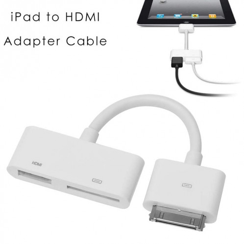 Adaptateur numérique AV HDMI à HDTV pour le nouvel iPad (iPad 3) / iPad 2 / iPad / iPhone 4 & 4s / iPod Touch 4 (blanc) SH0205798-06