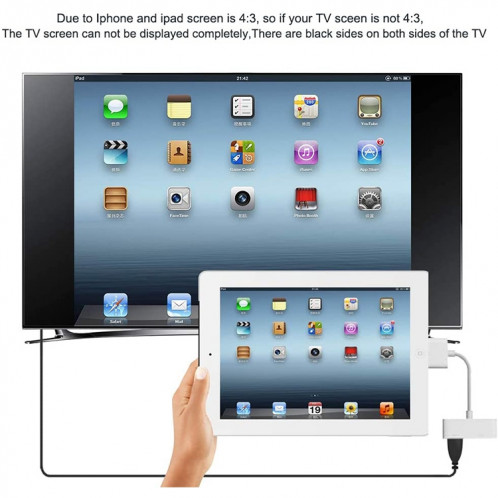 Adaptateur numérique AV HDMI à HDTV pour le nouvel iPad (iPad 3) / iPad 2 / iPad / iPhone 4 & 4s / iPod Touch 4 (blanc) SH0205798-06