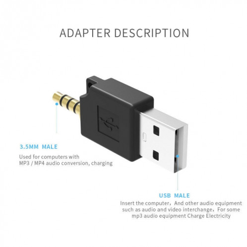 Adaptateur de chargeur de station d'accueil de données USB, Pour iPod shuffle 3e/2e adaptateur de chargeur de station d'accueil USB, longueur : 4,6 cm (blanc) SH277W1648-05