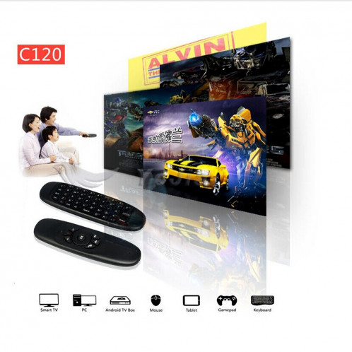 C120 T10 Vol Air Souris 2.4GHz Rechargeable Clavier Sans Fil Télécommande pour Android TV Box / PC SC00701333-09