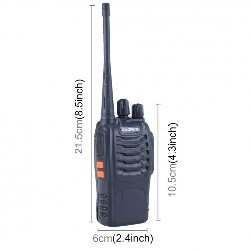 2 Pcs BAOFENG BF-888S Portable CB Radio Talkie Walkie Retevis UHF 5 W 16CH Radio FM Émetteur-récepteur (Noir) SB2580237-012
