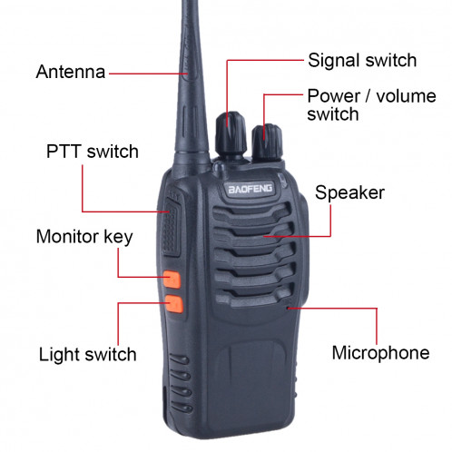 2 Pcs BAOFENG BF-888S Portable CB Radio Talkie Walkie Retevis UHF 5 W 16CH Radio FM Émetteur-récepteur (Noir) SB2580237-012
