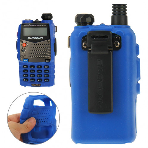 Housse en silicone Pure Color pour talkies-walkies série UV-5R (Bleu) SH696L869-08