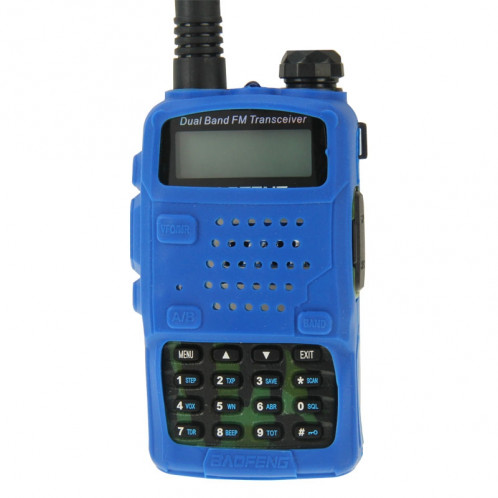 Housse en silicone Pure Color pour talkies-walkies série UV-5R (Bleu) SH696L869-08