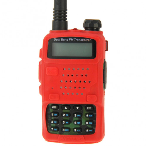 Housse en silicone Pure Color pour talkies-walkies série UV-5R (rouge) SH696R1475-08