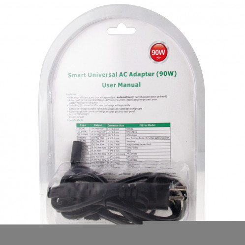 AU-90W + 13 CONSEILS 90W Chargeur Universel AC Adaptateur secteur avec 13 Conseils Connecteurs pour Ordinateur Portable Notebook, SA42301439-09