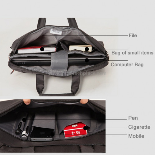 Sac à bandoulière en nylon imperméable à l'épaule portable de 15,6 pouces, noir (301 #) (noir) SS01226-011