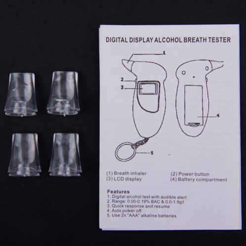 Alcootest numérique testeur d'alcoolémie (noir) SH01131526-08