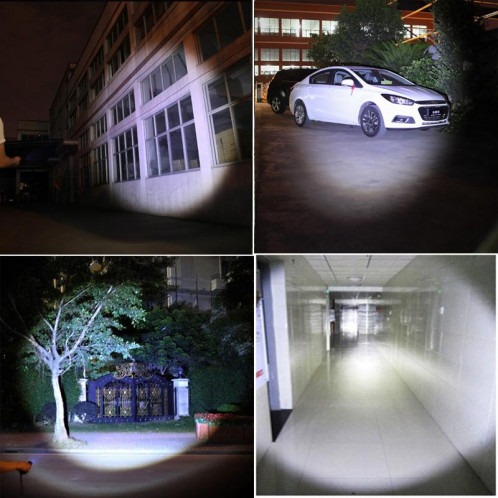 Lampe de poche LED blanche à 5 modes de fonctionnement LT-HX CREE XM-L T6, 2200 LM Mini Télescopique (Noir) SH302B221-08