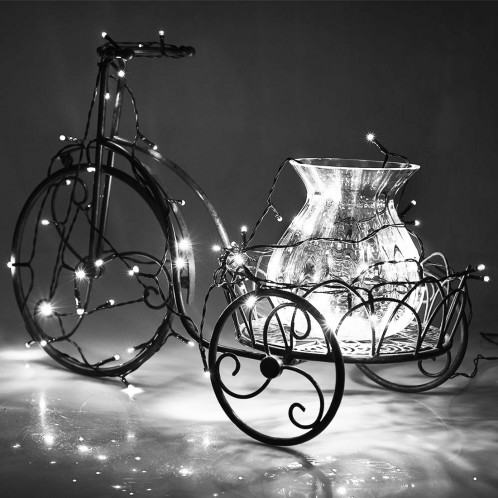 10m imperméable à l'eau 100 LED lumières décoratives de chaîne avec le joint d'extrémité et le contrôleur, clignotant / effet de fading / Chasing, prise de l'UE, CA 220V (lumière blanche) S14AWL1767-09