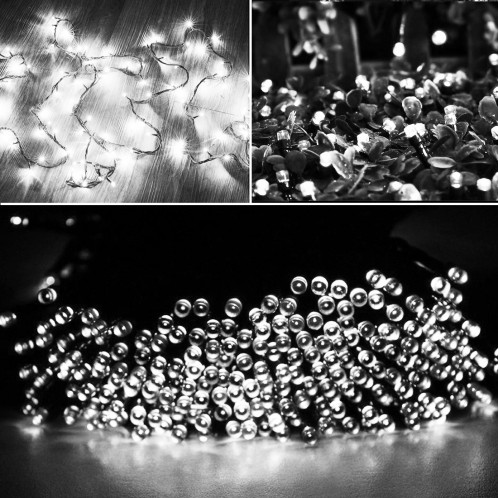 10m imperméable à l'eau 100 LED lumières décoratives de chaîne avec le joint d'extrémité et le contrôleur, clignotant / effet de fading / Chasing, prise de l'UE, CA 220V (lumière blanche) S14AWL1767-09
