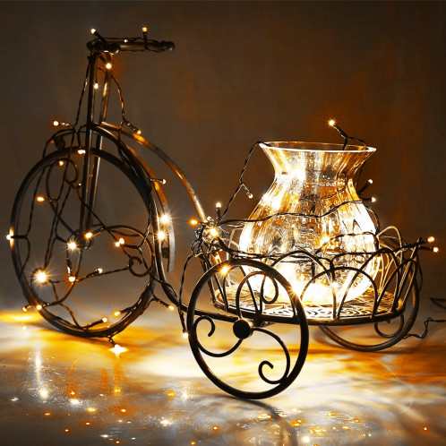 10m imperméable à l'eau 100 LED lumières décoratives de chaîne avec le joint d'extrémité et le contrôleur, clignotant / effet de fading / Chasing, prise de l'UE, CA 220V (blanc chaud) S14AWW1725-09