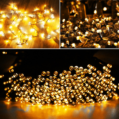 10m imperméable à l'eau 100 LED lumières décoratives de chaîne avec le joint d'extrémité et le contrôleur, clignotant / effet de fading / Chasing, prise de l'UE, CA 220V (blanc chaud) S14AWW1725-09