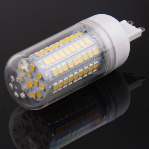 Ampoule de lumière de maïs de G9 8.0W 420LM, 102 LED SMD 2835, lumière blanche chaude, CA 220V, avec la couverture transparente SH14WW93-08