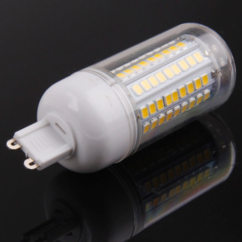 Ampoule de lumière de maïs de G9 8.0W 420LM, 102 LED SMD 2835, lumière blanche chaude, CA 220V, avec la couverture transparente SH14WW93-08