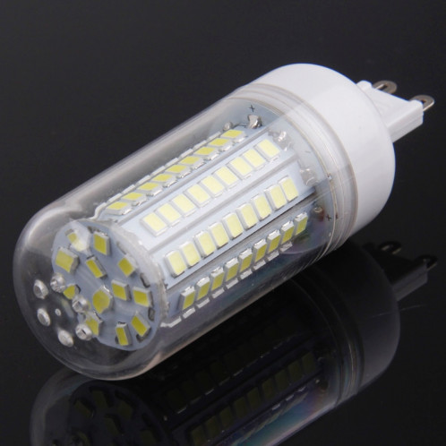 Ampoule de lampe de lumière de maïs de G9 8.0W 660LM, 102 LED SMD 2835, lumière blanche, CA 220V avec la couverture transparente SH414W990-08
