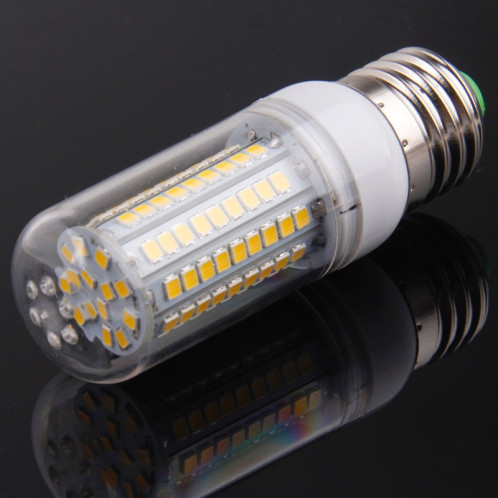 E27 8.0W 420LM ampoule de lumière de maïs, 102 LED SMD 2835, lumière blanche chaude, AC 220V, avec couvercle transparent SH01WW1663-08