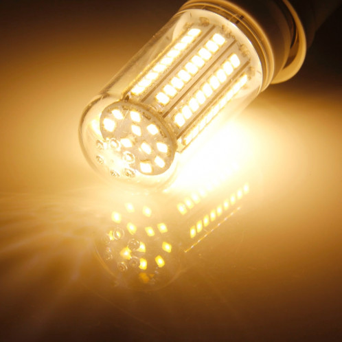 E27 8.0W 420LM ampoule de lumière de maïs, 102 LED SMD 2835, lumière blanche chaude, AC 220V, avec couvercle transparent SH01WW1663-08