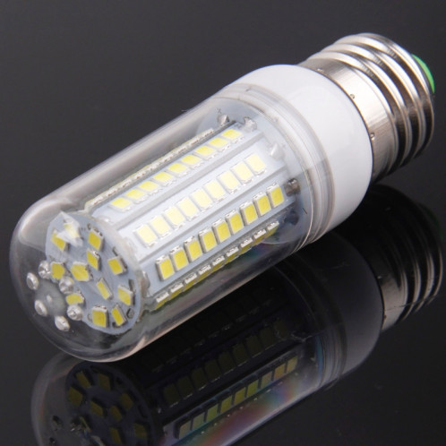 E27 8.0W 420LM ampoule de lumière de maïs, 102 LED SMD 2835, lumière blanche, AC 220V, avec couvercle transparent SH601W727-08