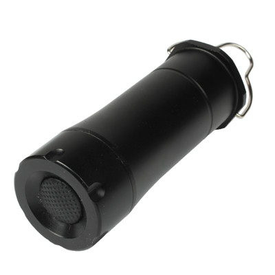 Lampe de camping à lampe de poche à DEL, torche télescopique ultra-brillante en aluminium très pratique avec clip (noir) SH814B1350-06