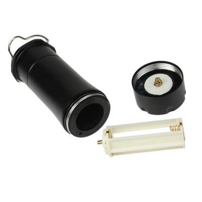 Lampe de camping à lampe de poche à DEL, torche télescopique ultra-brillante en aluminium très pratique avec clip (noir) SH814B1350-06